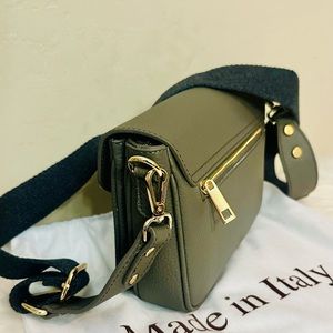 Gray body bag -Borse in Pelle-Genuine Leather-Made in Italy